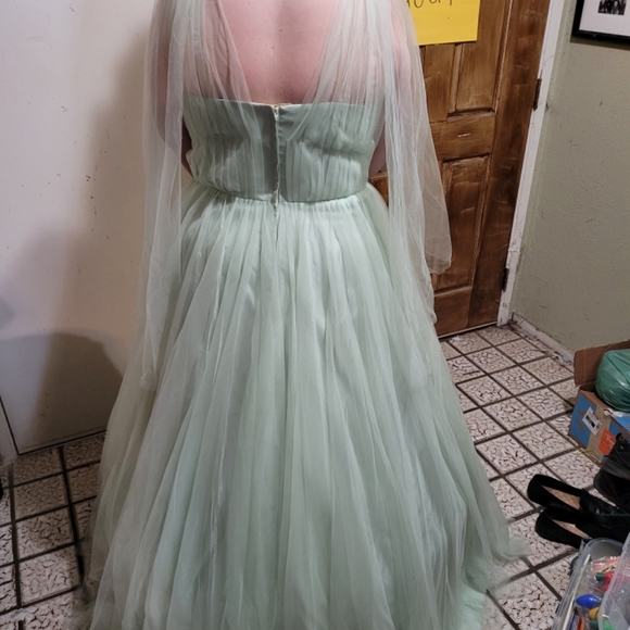 Plus Size Tulle Floral Gown - Picture 8 of 15